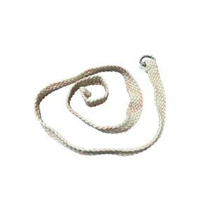 Braided Adjustable D-Ring Waist Belt Cream Pink Sz 10 Cotton Casual Feminine